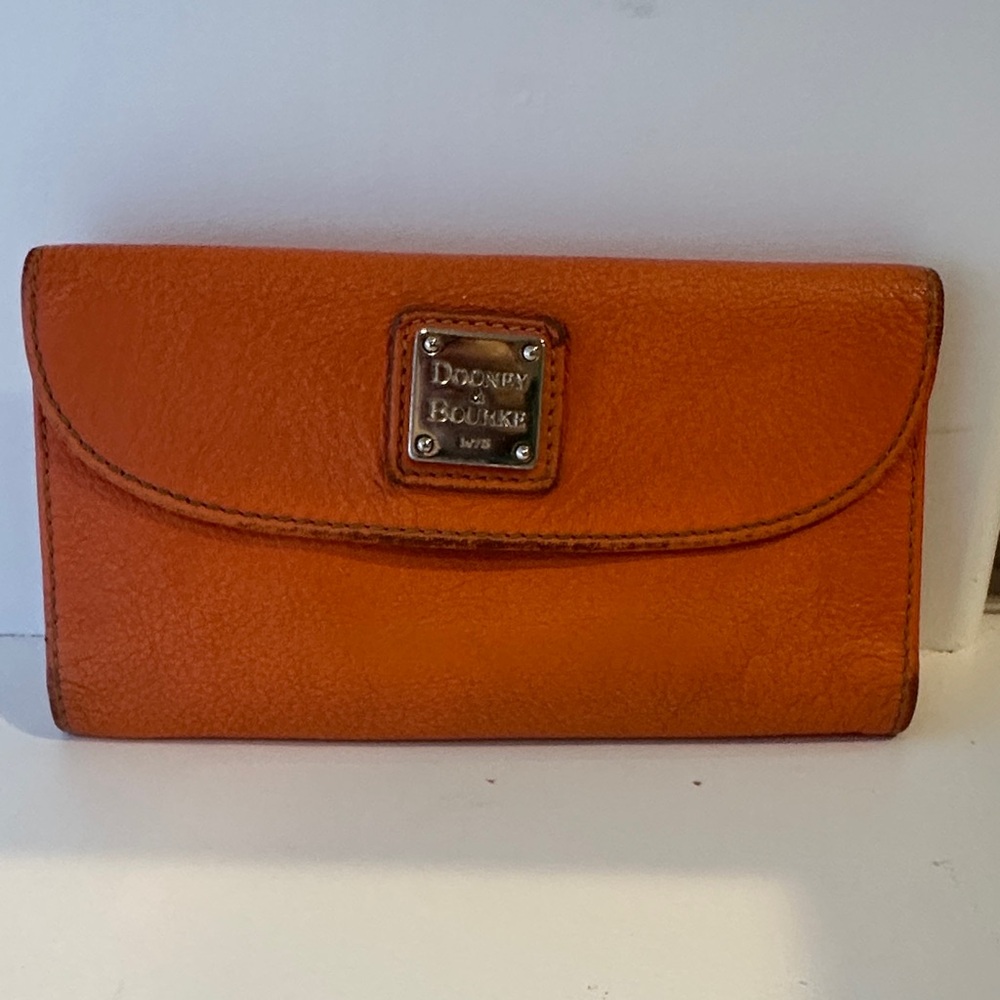 Dooney & Bourke Bright Orange Leather Wallet